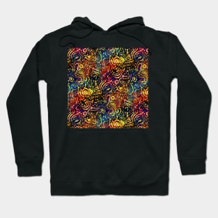 Rainbow Dotted Floral Batik Pattern Hoodie